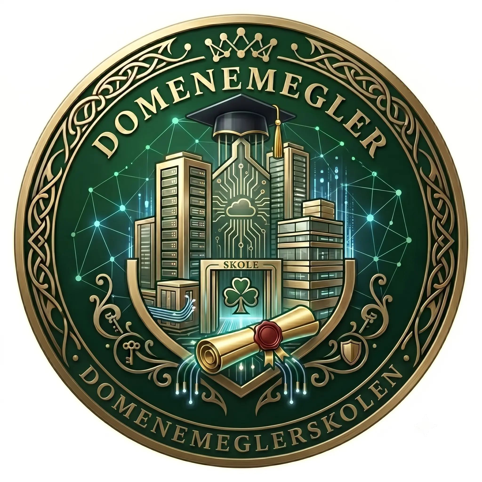 Domenemeglerskolen logo